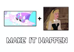 Size: 1261x900 | Tagged: derpibooru import, disney, exploitable meme, it happened, make it happen, meme, princess aurora, princess flurry heart, safe, sleeping beauty, spoiler:s06