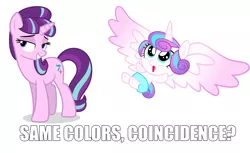 Size: 2256x1384 | Tagged: auntie starlight, comparison, derpibooru import, image macro, meme, princess flurry heart, safe, spoiler:s06, starlight glimmer