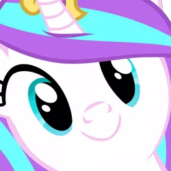 Size: 1000x1000 | Tagged: safe, derpibooru import, princess flurry heart, alicorn, pony, spoiler:s06, c:, close-up, crown, face, female, filly, hi anon, jewelry, like mother like daughter, looking at you, older, reaction image, regalia, smiling, solo