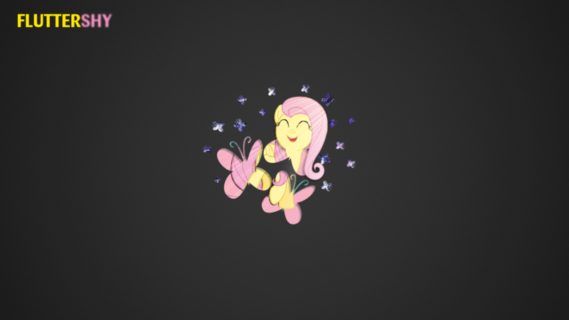 Size: 2560x1440 | Tagged: artist:dewlshock, artist:ext109, cutie mark, derpibooru import, eyes closed, fluttershy, happy, safe, vector, wallpaper