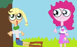 Size: 1024x627 | Tagged: semi-grimdark, artist:rainbowdash22100, derpibooru import, applejack, pinkie pie, smile hd, equestria girls, 1000 hours in ms paint, abuse, crappy art, edgy, jackabuse, ms paint, you tried