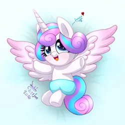 Size: 1200x1200 | Tagged: safe, artist:joakaha, derpibooru import, princess flurry heart, alicorn, pony, spoiler:s06, baby, baby pony, cute, diaper, female, flurrybetes, heart, looking at you, mare, open mouth, solo