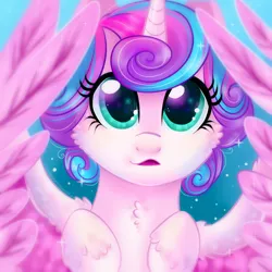 Size: 2000x2000 | Tagged: safe, artist:frostykat13, derpibooru import, princess flurry heart, alicorn, pony, the crystalling, spoiler:s06, baby, baby pony, cheek fluff, chest fluff, cute, female, fluffy, flurrybetes, high res, open mouth, solo, unshorn fetlocks