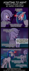 Size: 850x2020 | Tagged: safe, artist:terminuslucis, derpibooru import, vinyl scratch, oc, oc:seeker, pony, unicorn, comic:adapting to night, comic:adapting to night: seeker's mistake, comic