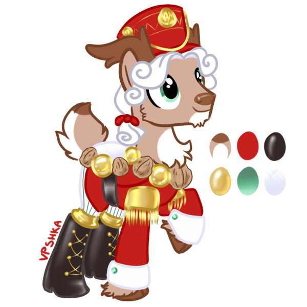 Size: 2000x2000 | Tagged: artist:vpshka, christmas, deer, derpibooru import, mlp-fied, nutcracker, safe, solo