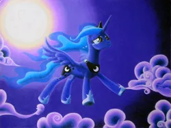 Size: 2853x2130 | Tagged: artist:clayinthecarpet, cloud, crying, derpibooru import, moon, night, princess luna, safe, solo, tears of joy