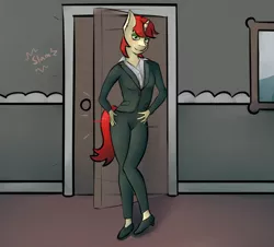 Size: 1870x1687 | Tagged: anthro, artist:marsminer, boss, derpibooru import, female, looking at you, oc, oc:velvet pastry, safe, solo, unofficial characters only, unprofessional