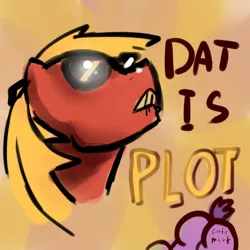 Size: 600x600 | Tagged: safe, artist:ctulhu666, derpibooru import, big macintosh, earth pony, pony, booty had me like, dat butt, male, meme, plot, stallion, sunglasses