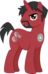 Size: 4788x7349 | Tagged: safe, artist:sugar-loop, derpibooru import, ponified, pony, unicorn, absurd resolution, arc reactor, facial hair, iron man, marvel, pony stark, simple background, solo, tony stark, transparent background, vector