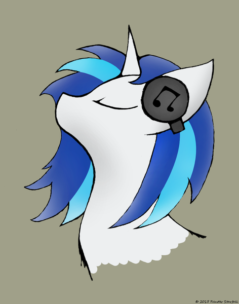 Size: 739x939 | Tagged: artist:renderstarfall, derpibooru import, music, safe, solo, vinyl scratch