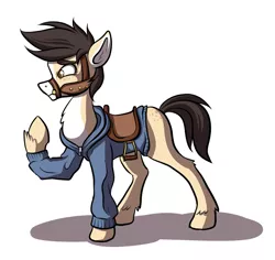 Size: 867x819 | Tagged: artist:inanimax, bridle, derpibooru import, human to pony, implied transformation, oc, oc:inanimax, saddle, safe, species swap, transformation, unofficial characters only
