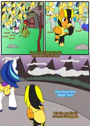 Size: 1244x1737 | Tagged: artist:otakon, comic:canterlot hero 2, commission, derpibooru import, group, oc, oc:dark thunder, royal guard, safe, shining armor