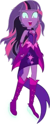 Size: 1600x3951 | Tagged: safe, artist:caliazian, derpibooru import, sci-twi, twilight sparkle, equestria girls, friendship games, .ai available, alternate hairstyle, long hair, loose hair, midnight sparkle, simple background, solo, transparent background, vector