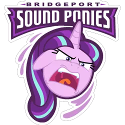 Size: 988x988 | Tagged: safe, artist:lyraheartstrngs, derpibooru import, starlight glimmer, ahl, bridgeport sound tigers, hockey, logo, logo parody, solo