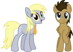 Size: 5652x4036 | Tagged: safe, artist:osipush, derpibooru import, derpy hooves, doctor whooves, time turner, earth pony, pegasus, pony, absurd resolution, accessory swap, alternate gender counterpart, alternate universe, duo, female, male, mare, necktie, personality swap, race swap, raised hoof, role reversal, simple background, stallion, transparent background, vector, wall eyed