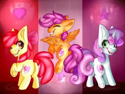 Size: 1024x768 | Tagged: safe, artist:pprinceran, derpibooru import, apple bloom, scootaloo, sweetie belle, earth pony, pegasus, pony, unicorn, bloom butt, butt, cutie mark, cutie mark crusaders, dock, eyes closed, female, filly, foal, looking at you, looking back, looking back at you, one eye closed, plot, scootabutt, signature, smiling, smiling at you, sweetie butt, the cmc's cutie marks, trio, trio female, wink