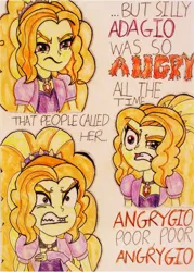 Size: 895x1253 | Tagged: safe, artist:blazingdazzlingdusk, derpibooru import, adagio dazzle, equestria girls, rainbow rocks, a lego a day keeps the dagi away, angry, angrygio, comic, solo