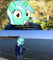 Size: 499x562 | Tagged: derpibooru import, exploitable meme, human, lyra heartstrings, meme, on all levels except physical, otherkin, safe