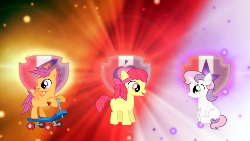 Size: 1024x576 | Tagged: apple bloom, applebuck, artist:bronypony22, cutie mark, cutie mark crusaders, derpibooru import, rule 63, safe, scootaloo, scooter, scooteroll, silver bell, sweetie belle, the cmc's cutie marks, wallpaper