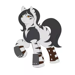 Size: 800x800 | Tagged: safe, artist:lunis1992, derpibooru import, oc, oc:black stripes, unofficial characters only, earth pony, hybrid, pony, zony, ask the amazon mares, amazon, solo, zony oc