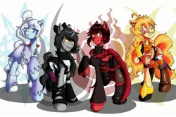 Size: 2480x1650 | Tagged: artist:kenishra, blake belladonna, derpibooru import, ponified, ruby rose, rwby, safe, team rwby, together, weiss schnee, yang xiao long