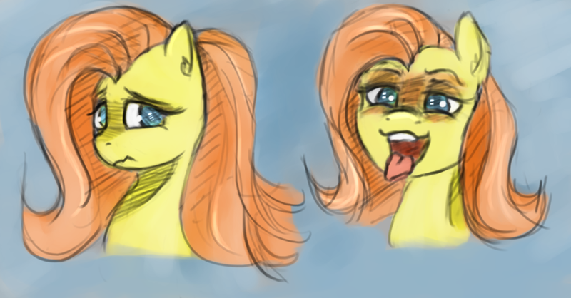 Size: 910x475 | Tagged: ahegao, artist:post-it, bust, colored pupils, colored sketch, derpibooru import, fluttershy, portrait, safe, sketch, solo