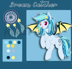 Size: 1024x985 | Tagged: safe, artist:hikariviny, derpibooru import, oc, oc:dream catcher, unofficial characters only, bat pony, pony, solo