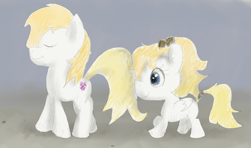 Size: 1651x974 | Tagged: 8chan, artist:anonymous, aryan, aryan pony, blonde, derpibooru import, drawfag, eyes closed, following, heart, magical lesbian spawn, mother and daughter, nazi, nazipone, oc, oc:aryanne, oc:luftkrieg, offspring, parent:oc:aryanne, parent:oc:kyrie, parents:oc x oc, /pone/, safe, swastika, unofficial characters only, walking