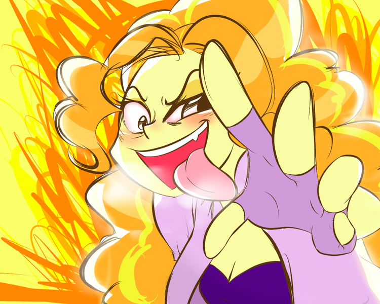 Size: 1280x1024 | Tagged: safe, artist:amazingpuffhair, derpibooru import, adagio dazzle, equestria girls, hand, looking at you, solo, tongue out