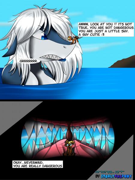 Size: 900x1200 | Tagged: questionable, artist:starlythepony, derpibooru import, anthro, shark, comic, drool string, fetish, image, jpeg, macro, sharp teeth, uvula, vore