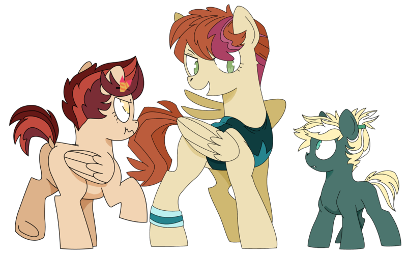 Size: 1600x993 | Tagged: artist:dbkit, blank flank, derpibooru import, oc, oc:cherry bomber, oc:hightide, oc:rosy rascal, offspring, parent:dumbbell, parent:rainbow dash, parents:dumbdash, safe, simple background, transparent background, unofficial characters only