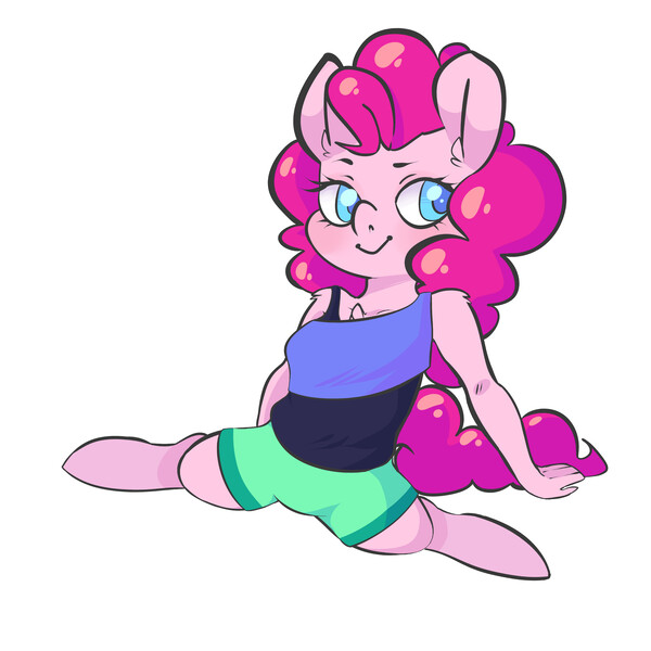 Size: 4000x4000 | Tagged: safe, artist:adroitart, derpibooru import, pinkie pie, anthro, unguligrade anthro, clothes, solo