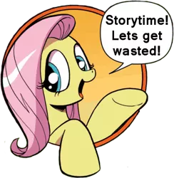 Size: 421x431 | Tagged: artist:andypriceart, bad advice fluttershy, derpibooru import, dialogue, edit, exploitable meme, fluttershy, idw, meme, safe