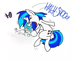 Size: 2280x1952 | Tagged: artist:anyponedrawn, derpibooru import, fetish, glasses, safe, simple background, sneeze cloud, sneezing, sneezing fetish, solo, vinyl scratch, white background