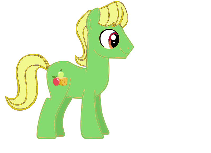 Size: 1225x889 | Tagged: artist needed, source needed, safe, derpibooru import, wensley, earth pony, pony, apple family member, background pony, male, simple background, smiling, solo, stallion, white background