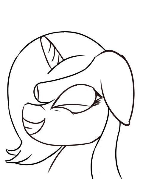 Size: 2000x2500 | Tagged: artist:ritorical, derpibooru import, laughing, monochrome, princess luna, safe, sketch, solo