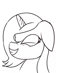 Size: 2000x2500 | Tagged: artist:ritorical, derpibooru import, laughing, monochrome, princess luna, safe, sketch, solo