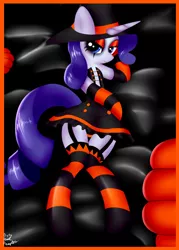 Size: 1280x1792 | Tagged: artist:paulpeopless, body pillow, body pillow design, clothes, derpibooru import, halloween, hat, panties, rarity, safe, socks, solo, striped socks, striped underwear, underwear, witch, witch hat