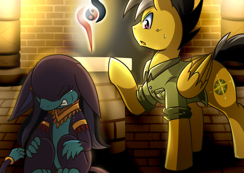 Size: 1131x800 | Tagged: suggestive, artist:vavacung, derpibooru import, part of a set, ahuizotl, daring do, comic:treasure hunt, aftersex, ahuizota, bottomless, clothes, crying, darizotl, dashing do, dashingzota, female, male, part of a series, rule 63, self loathing, shipping, stallion, story included, straight