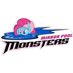 Size: 1863x1863 | Tagged: ahl, artist:lyraheartstrngs, cleveland monsters, derpibooru import, hockey, lake erie monsters, logo, logo parody, mirror pool, pinkie pie, safe, snorkel, swimming