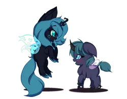 Size: 1200x931 | Tagged: artist:karsismf97, derpibooru import, hybrid, interspecies offspring, magical lesbian spawn, oc, oc:clarise, oc:pupa puff, offspring, parent:oc:fluffle puff, parent:queen chrysalis, parents:canon x oc, parents:chrysipuff, safe, unofficial characters only