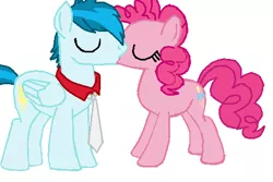 Size: 483x322 | Tagged: safe, derpibooru import, pinkie pie, thunderbass, ponified, equestria girls, base used, equestria girls ponified, female, kissing, love, male, pinkiebass, shipping, straight