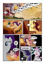 Size: 2894x4093 | Tagged: artist:mister-saugrenu, bouncing, comic, comic:art block, derpibooru import, pronking, rarity, safe, sweetie belle