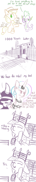 Size: 792x3960 | Tagged: safe, artist:tjpones, derpibooru import, applejack, princess celestia, spike, twilight sparkle, twilight sparkle (alicorn), alicorn, pony, book, book fort, book thief arc, chains, comic, crown, cute, female, guard, horn ring, magic suppression, mare, rebel, scar, that pony sure does love books, the printed empress, time skip, twiabetes, tyrant sparkle