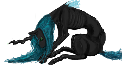 Size: 430x232 | Tagged: artist:graffiti, derpibooru import, queen chrysalis, sad, safe, simple background, sitting, skinny, solo, source needed, transparent background