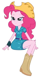 Size: 3360x6480 | Tagged: safe, artist:ponyhd, derpibooru import, pinkie pie, equestria girls, friendship games, .svg available, boots, cowboy boots, cowgirl outfit, cute, diapinkes, farmer pinkie, legs, shoes, simple background, solo, transparent background, vector