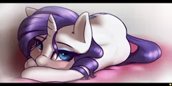 Size: 4800x2400 | Tagged: safe, artist:captainpudgemuffin, derpibooru import, rarity, pony, unicorn, beautiful, bedroom eyes, blushing, cute, eyeshadow, female, fluffy, looking at you, makeup, mare, raribetes, rarity is a marshmallow, side, solo, sweet dreams fuel
