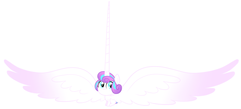 Size: 5904x2664 | Tagged: safe, artist:thecheeseburger, derpibooru import, princess flurry heart, pony, the crystalling, :t, baby, baby pony, growth spurt, impossibly large horn, impossibly large wings, simple background, sitting, smiling, solo, spread wings, transparent background, vector, wat