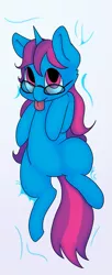 Size: 573x1400 | Tagged: safe, artist:sunnyponycitrusbutt, derpibooru import, oc, unofficial characters only, pony, unicorn, belly, body pillow, body pillow design, looking at you, on back, solo, tongue out