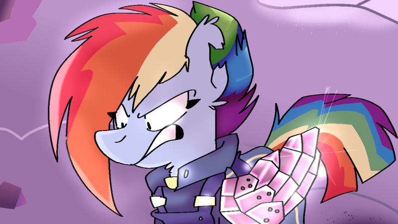 Size: 1024x576 | Tagged: alternate timeline, apocalypse dash, artist:dizzee-toaster, crystal war timeline, derpibooru import, gritted teeth, rainbow dash, safe, solo